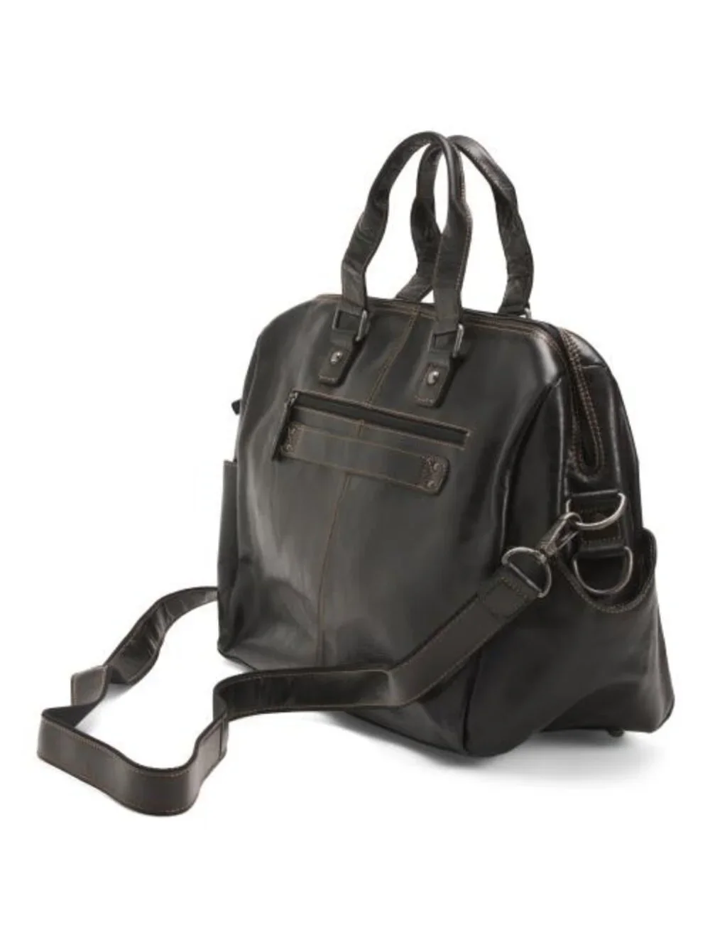 JACK GEORGES Buffalo Leather Voyager Hand Stained Duffle